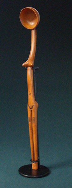 Zulu African Ceremonial Spoon With Stand Museum Quality Replicas